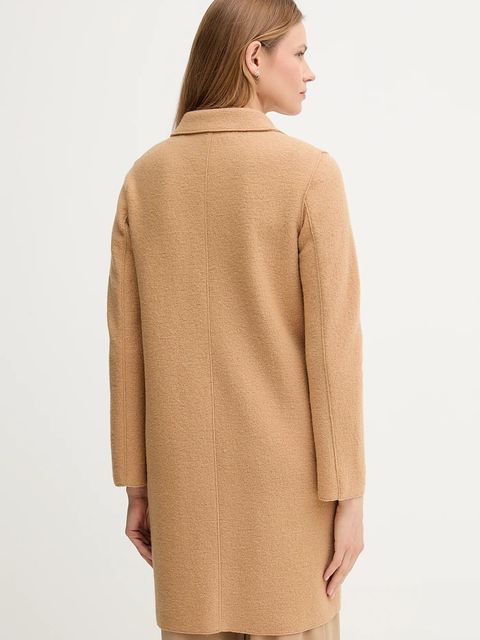 OUI płaszcz wełniany kolor brązowy 79918