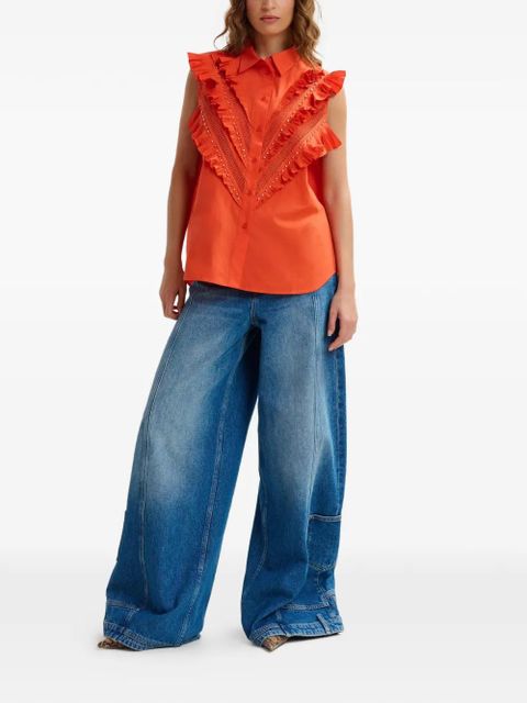 Essentiel Antwerp ruffled eyelet shirt - Orange - zdjęcie produktu nr 2