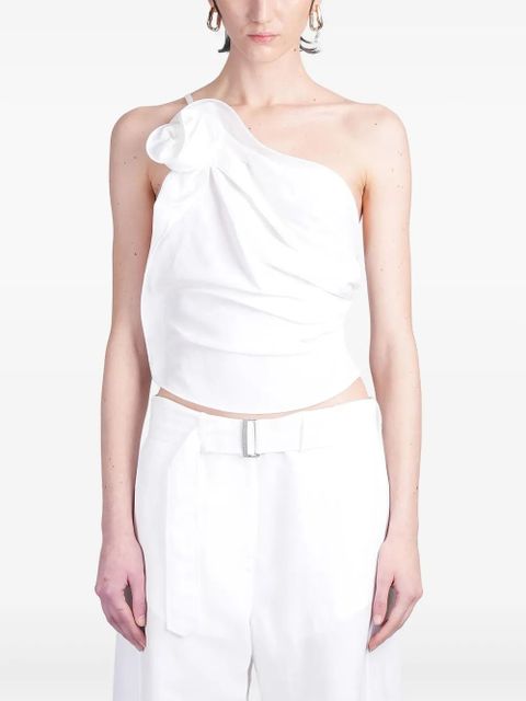 Magda Butrym one-shoulder draped top - White - zdjęcie produktu nr 1