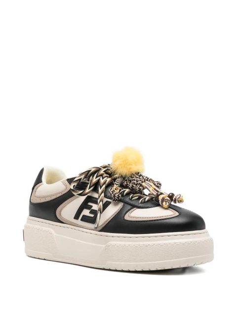 FENDI logo-plaque platform sneakers - Black - zdjęcie produktu nr 2