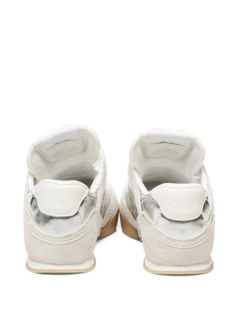 Chloé Kick metallic-panelled sneakers - Neutrals