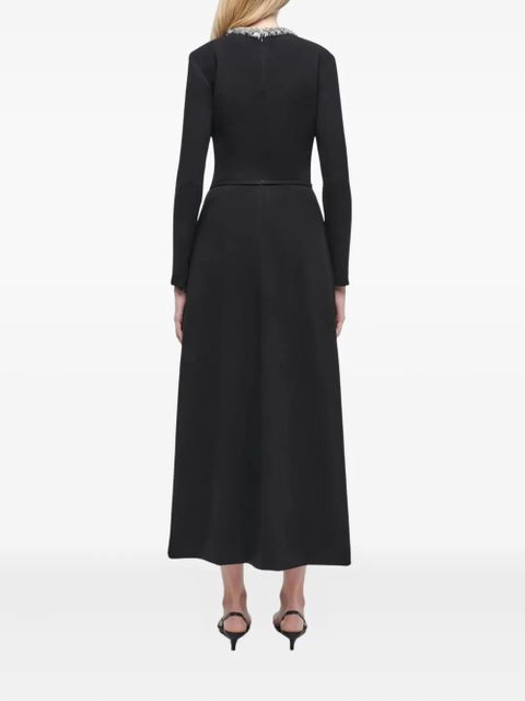 Simkhai embellished pleated midi day dress - White