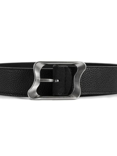 Manière De Voir Eleanor sculpted-buckle leather belt - Black