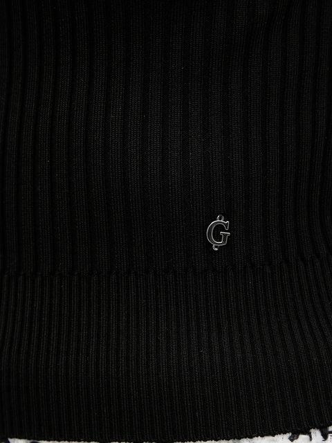 Guess sweter JAYLA damski kolor czarny z półgolfem W5YR04 Z0040