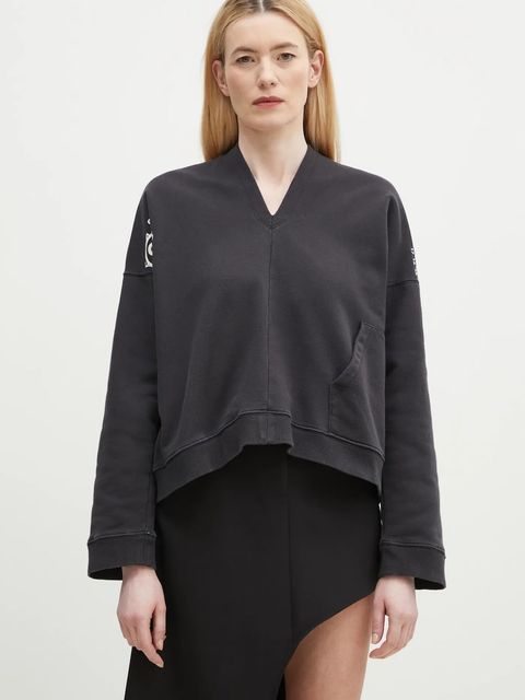 MM6 Maison Margiela bluza bawełniana damska kolor czarny z nadrukiem S52GU0239 - zdjęcie produktu nr 1