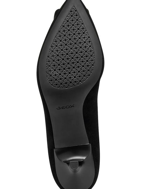 Geox szpilki zamszowe D KLEOPY kolor czarny na niskim obcasie D56YBC 00021 C9999