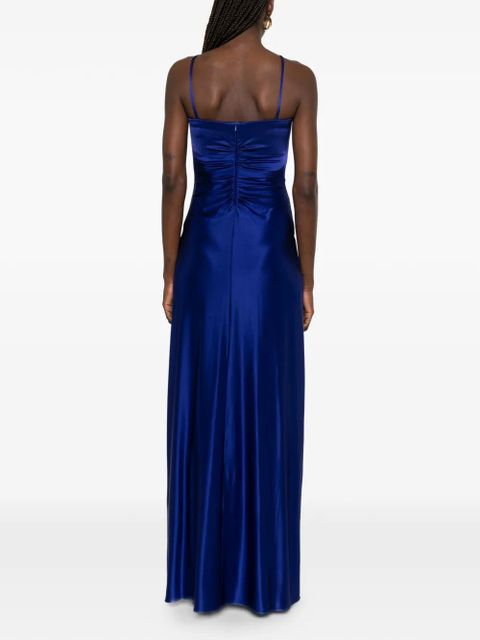 Max Mara Oggetti ruched square-neck maxi dress - Blue