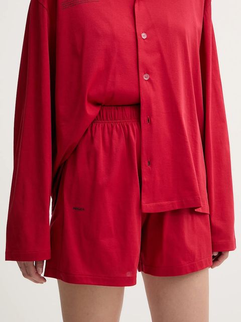 Pangaia piżama bawełniana damska kolor czerwony bawełniana 10002463