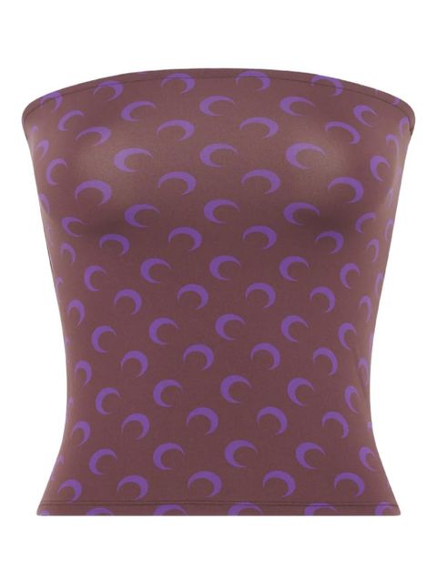 Marine Serre moon-print jersey tube top - Purple - zdjęcie produktu nr 1