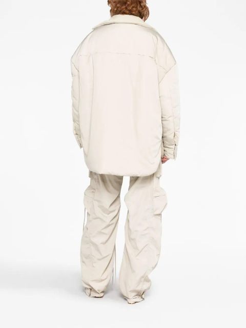 The Attico padded buttoned oversized coat - Neutrals