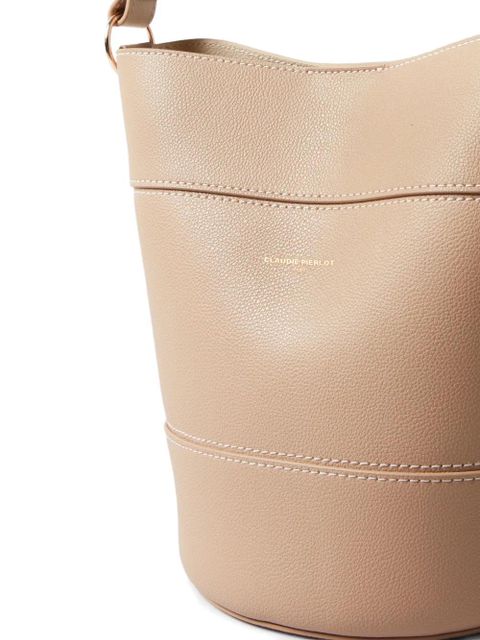 Claudie Pierlot Solveig leather bucket bag - Neutrals