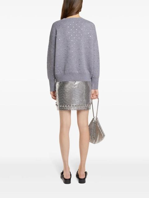 Rabanne stud-embellished mini skirt - Silver