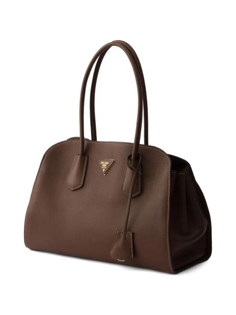 Prada medium leather tote bag - Brown