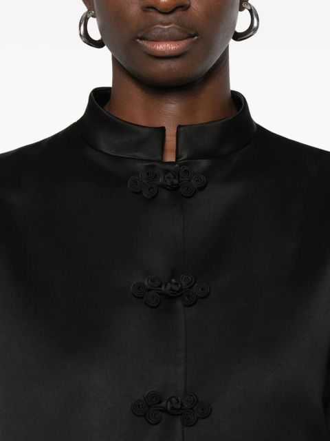 Róhe Mandarin-collar satin jacket - Black
