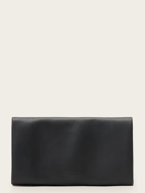 AllSaints portfel skórzany HARLUNA damski kolor czarny W208XD - zdjęcie produktu nr 1