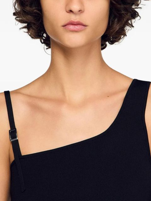 SANDRO asymmetric knit jumper - Black