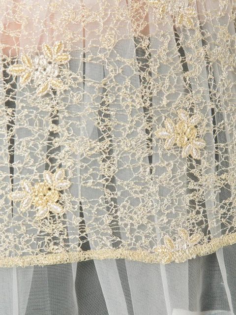 Comme Des Garçons ruffled hem lace blouse - White