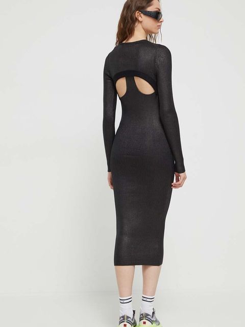 Iceberg sukienka kolor czarny midi dopasowana