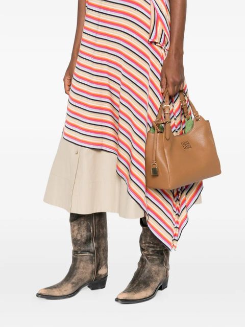 Miu Miu padlock-detail leather shoulder bag - Brown - zdjęcie produktu nr 2