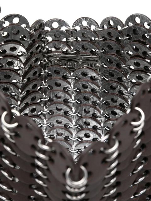 Rabanne chain-link scalloped cross body bag - Brown