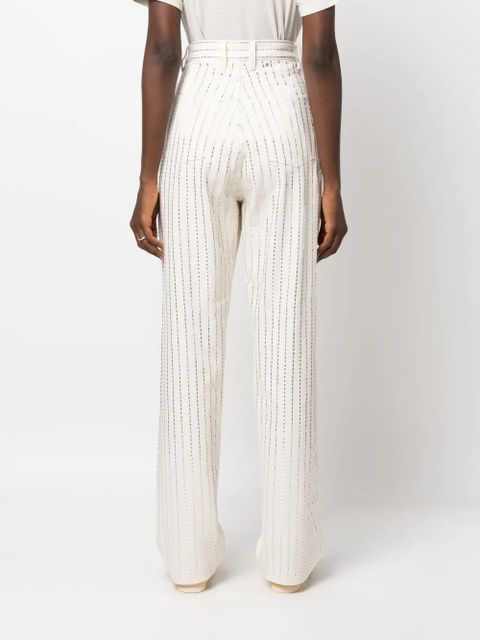 Golden Goose high-waist embellished trousers - White