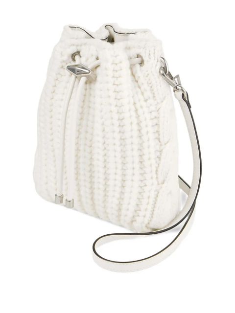 Jimmy Choo mini Cinch knitted mini bag - White