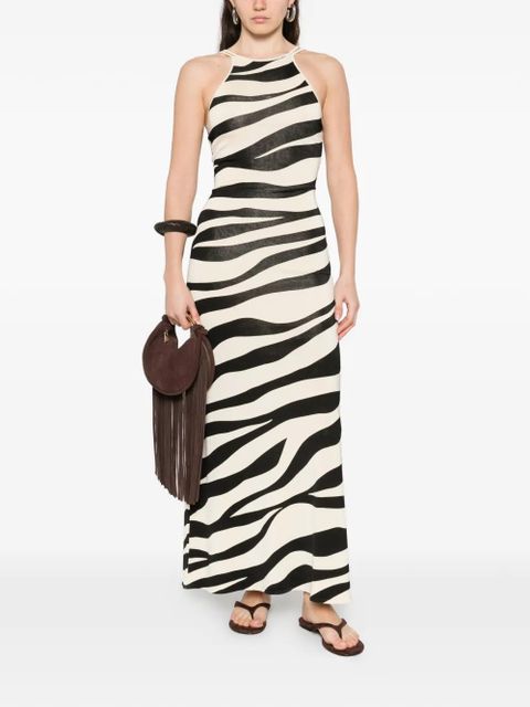 SANDRO zebra-print knitted maxi dress - Neutrals - zdjęcie produktu nr 2