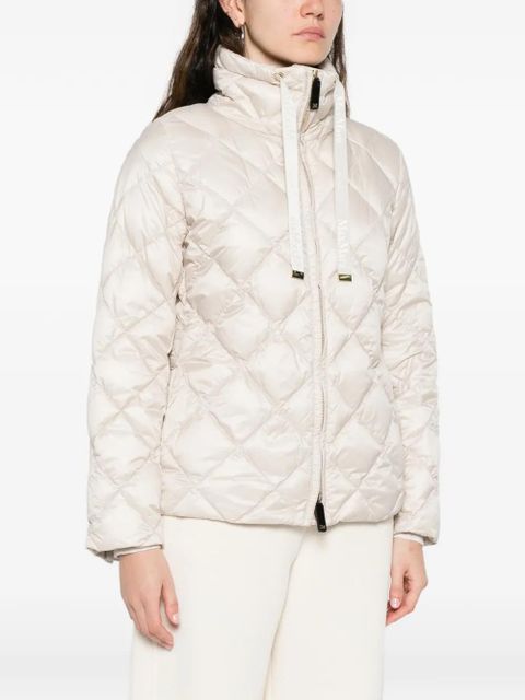 Max Mara quilted-design zip-up jacket - White