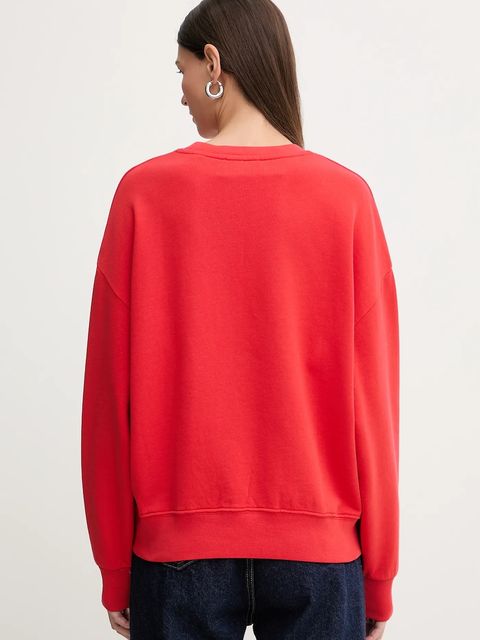 Marc O'Polo bluza bawełniana damska kolor czerwony gładka 600407354175