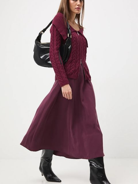 Medicine kardigan damskie kolor bordowy - zdjęcie produktu nr 2