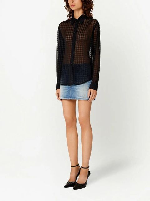 AMI Paris semi-sheer long-sleeve shirt - Black - zdjęcie produktu nr 2