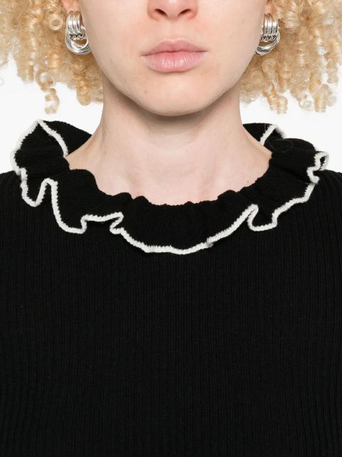 Valentino Garavani virgin wool knitted top - Black