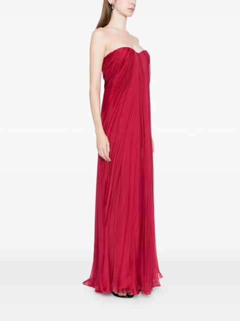 Alexander McQueen draped maxi dress - Red
