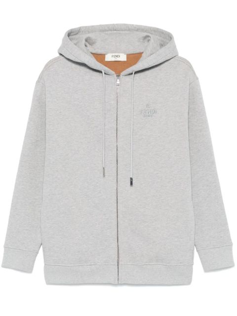 FENDI logo-embroidered hoodie - Grey - zdjęcie produktu nr 1