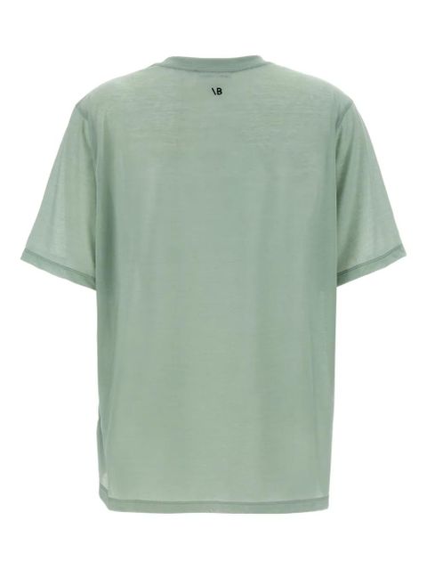 Victoria Beckham logo-embroidered T-shirt - Green