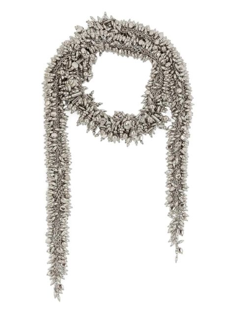 DRIES VAN NOTEN beaded scarf necklace - Silver - zdjęcie produktu nr 1