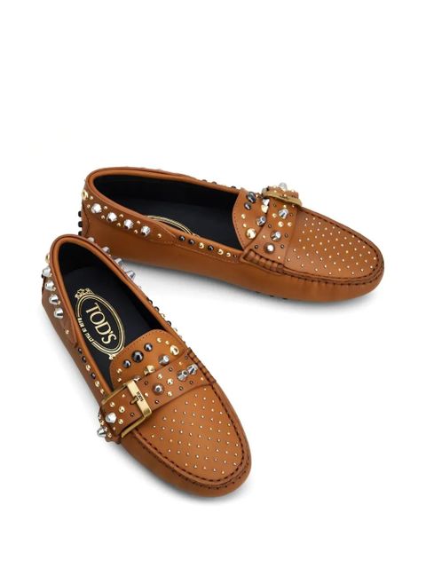 Tod's Gommino studded-buckle loafers - Brown - zdjęcie produktu nr 2