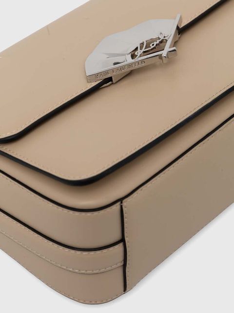 Karl Lagerfeld torebka skórzana kolor beżowy