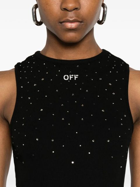 Off-White embellished fitted mini dress - Black