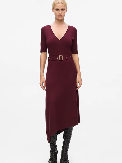 Karl Lagerfeld sukienka kolor bordowy midi dopasowana A4W13026 - zdjęcie produktu nr 1