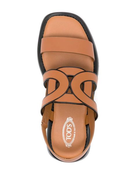 Tod's cut-out chain leather sandals - Brown