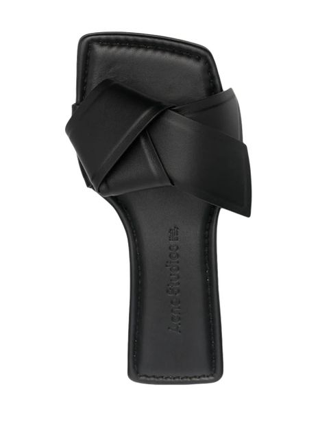 Acne Studios bow-detailing leather slides - Black - zdjęcie produktu nr 2