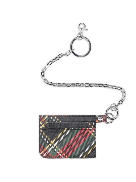 Vivienne Westwood tartan-pattern chain card holder - Black - zdjęcie produktu nr 1