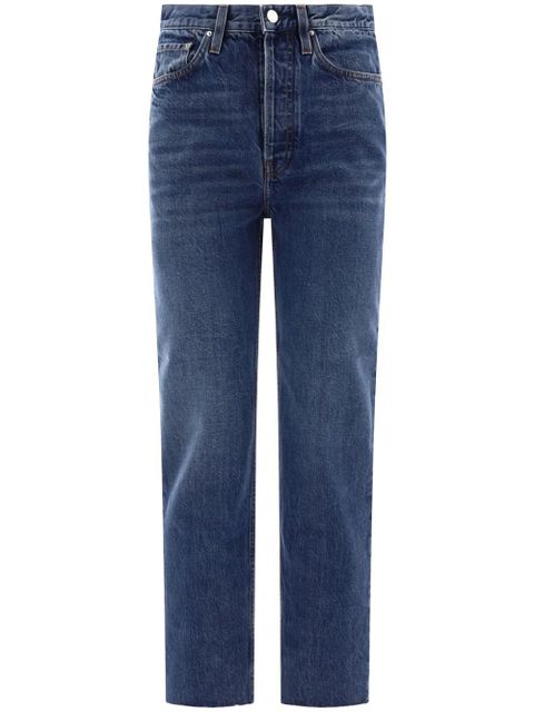 TOTEME logo-patch straight-leg jeans - Blue - zdjęcie produktu nr 1