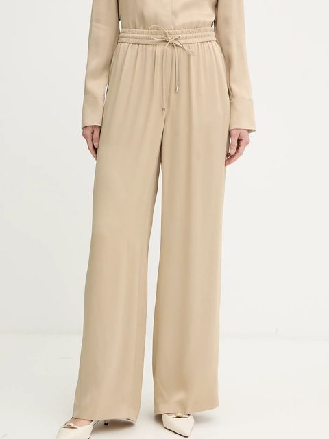 BOSS spodnie damskie kolor beżowy szerokie high waist 50541835 - zdjęcie produktu nr 1