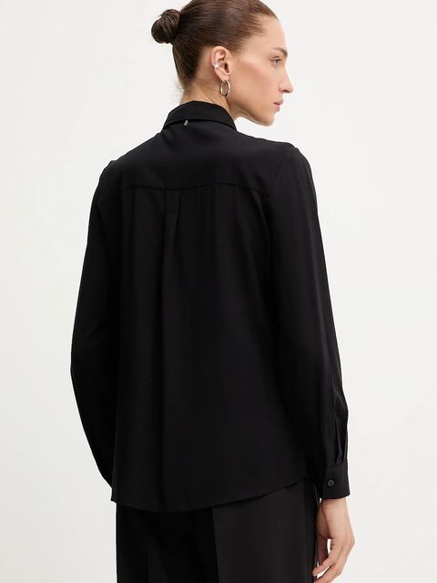 Silvian Heach koszula COMPARIS damska kolor czarny regular z kołnierzykiem klasycznym GPA25473CA