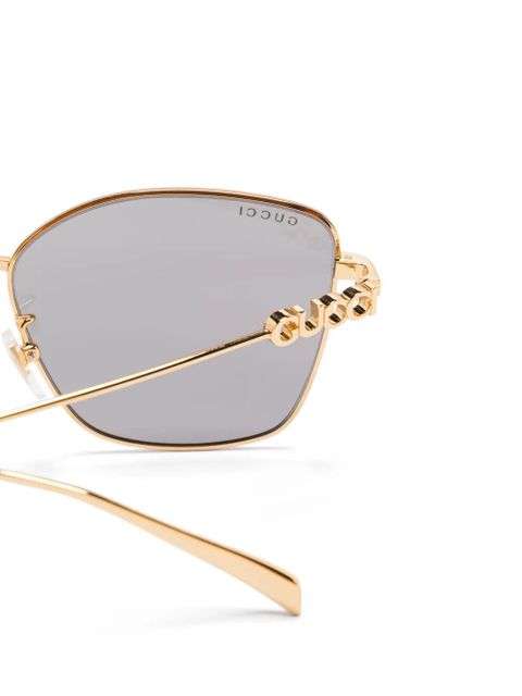 Gucci Eyewear butterfly-frame sunglasses - Gold - zdjęcie produktu nr 2