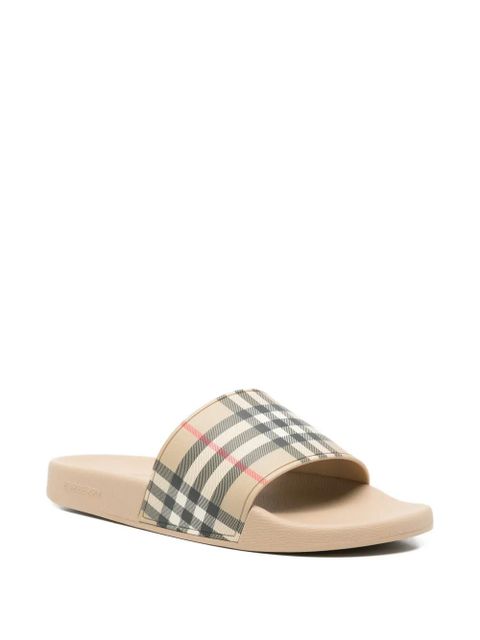 Burberry checked slides - Neutrals - zdjęcie produktu nr 2