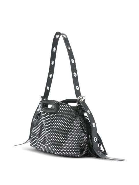 Maje studded fringed shoulder bag - Black
