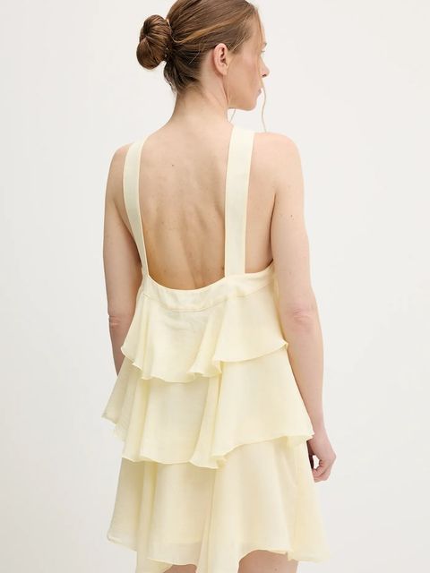 Answear.LAB sukienka kolor żółty mini prosta